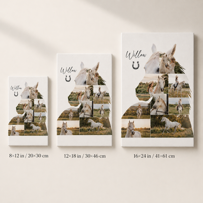 Custom Photo Horse Memories Wall Art Canvas | Personalized Horse Photo Canvas | Gift For Horse Lovers TOM99
