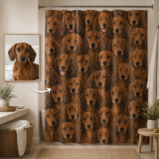 Custom Photo Dog Shower Curtain | Gift For Dog Lovers