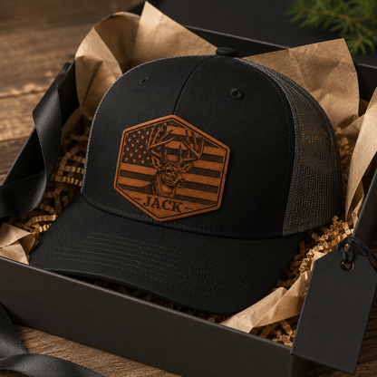 Personalized Hunting Dad Trucker Hat | Custom Dad Photo Hat | Father's Day Gift | Gift For Dad | Dad Gifts TOM99