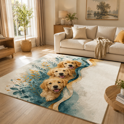 Custom Photo Dog Area Rug | Gift For Dog Lovers