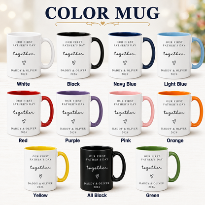 Custom Photo Dad Together Mug, Personalized Mug Mug For Husband Dad Grandfather TOM99