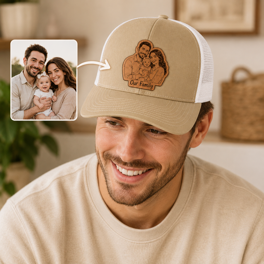 Personalized Dad Family Trucker Hat | Custom Dad Photo Hat | Father's Day Gift | Gift For Dad | Dad Gifts TOM99