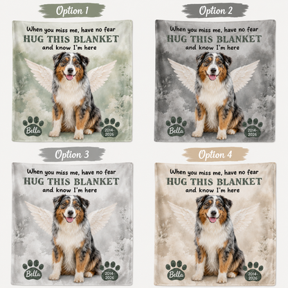 Custom Photo I'm Here Dog Memorial Blanket | Personalized Dog Lovers Gifts | Gift For Dog Lovers TOM99