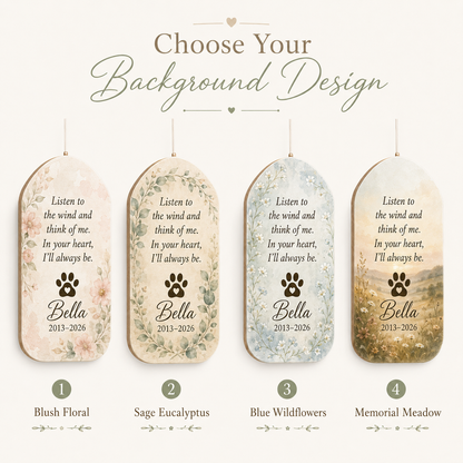 Custom Photo Dog Memory Listen To The Wind Chime | Personalized Dog Lovers Gifts | Gift For Dog Lovers TOM99