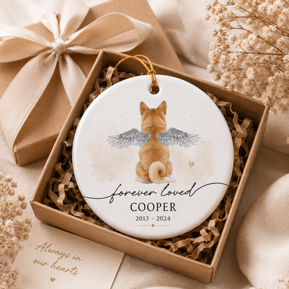 Custom Photo Dog Forever Loved Memorial Ceramic Ornament | Personalized Dog Lovers Gifts | Gift For Dog Lovers TOM99