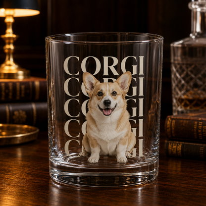 Custom Photo Dog Whiskey Glass | Personalized Pet Photo Gifts | Gift For Dog Lovers