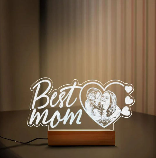 Custom Best Mom Led Light | Personalized Mom And Daughter Photo Night Light | Mother's Day Gift