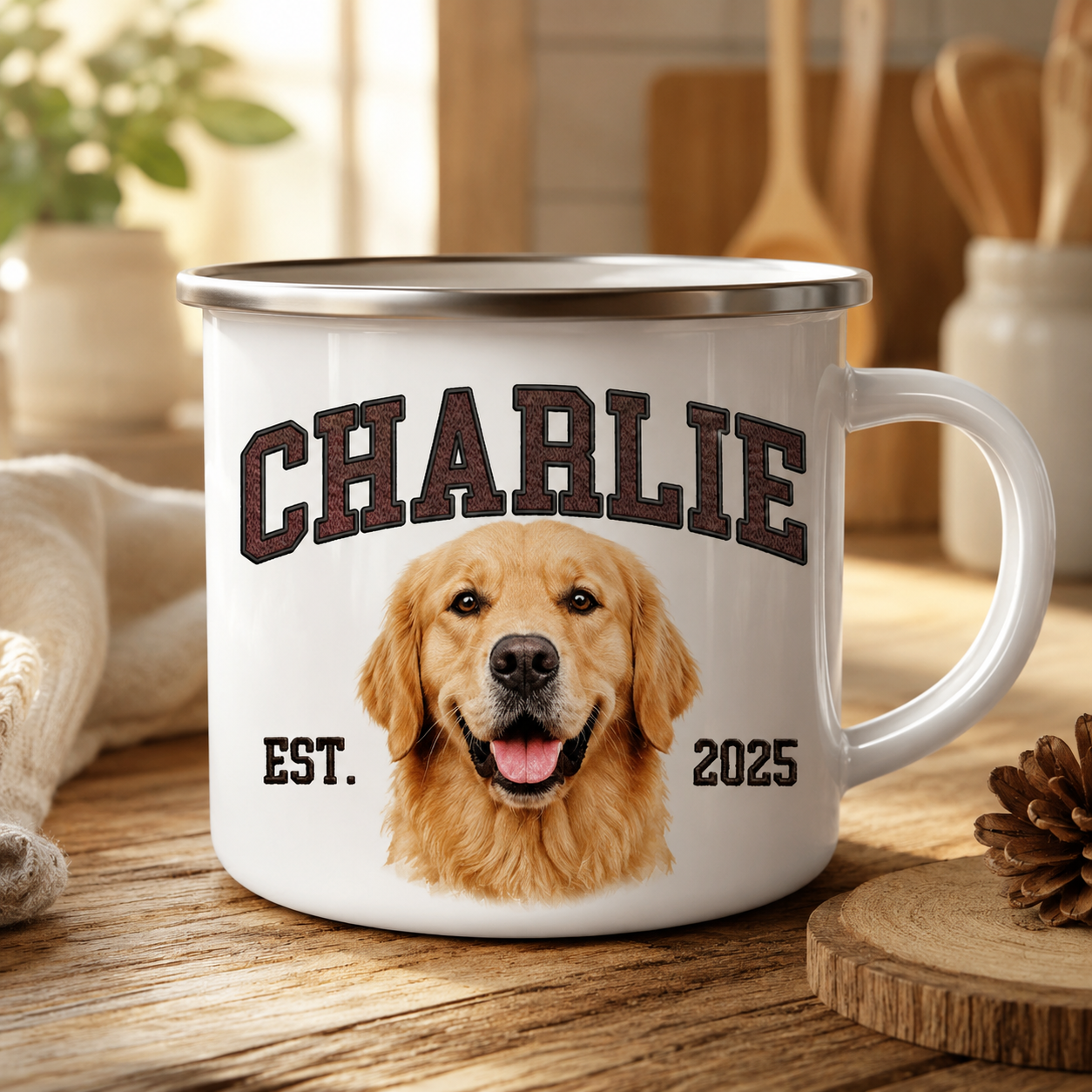 Custom Photo Dog Camping Mug | Gift For Dog Lovers Pa99