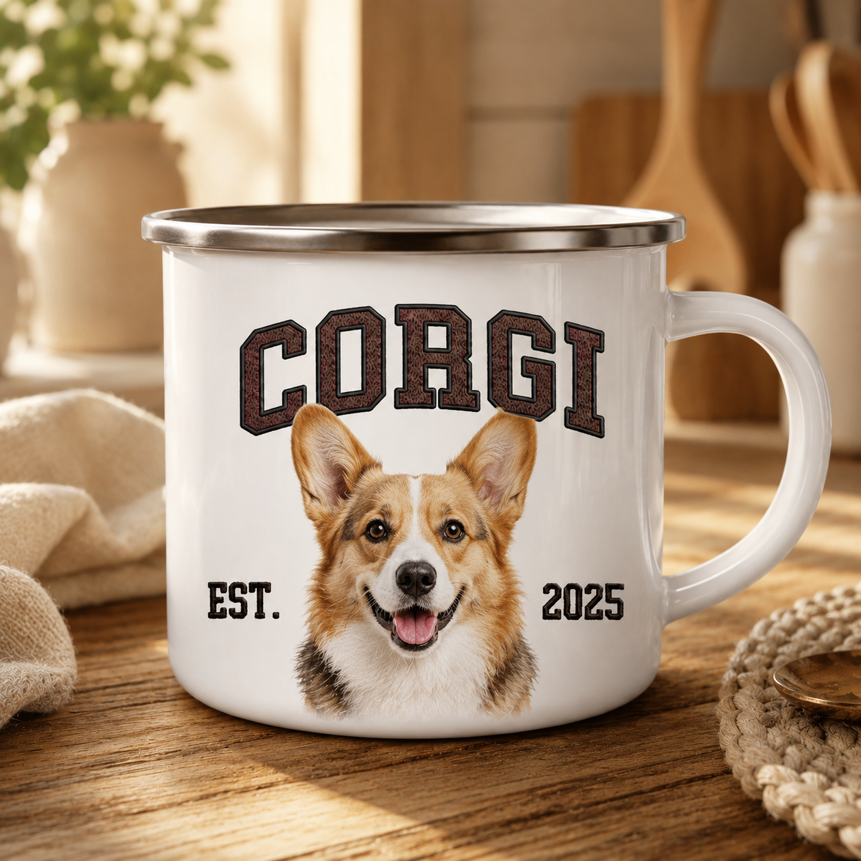 Custom Photo Dog Camping Mug | Gift For Dog Lovers Pa99