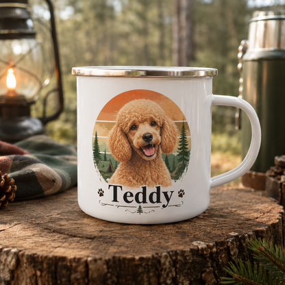 Custom Photo Vintage Dog Camping Mug | Gift For Dog Lovers Pa99