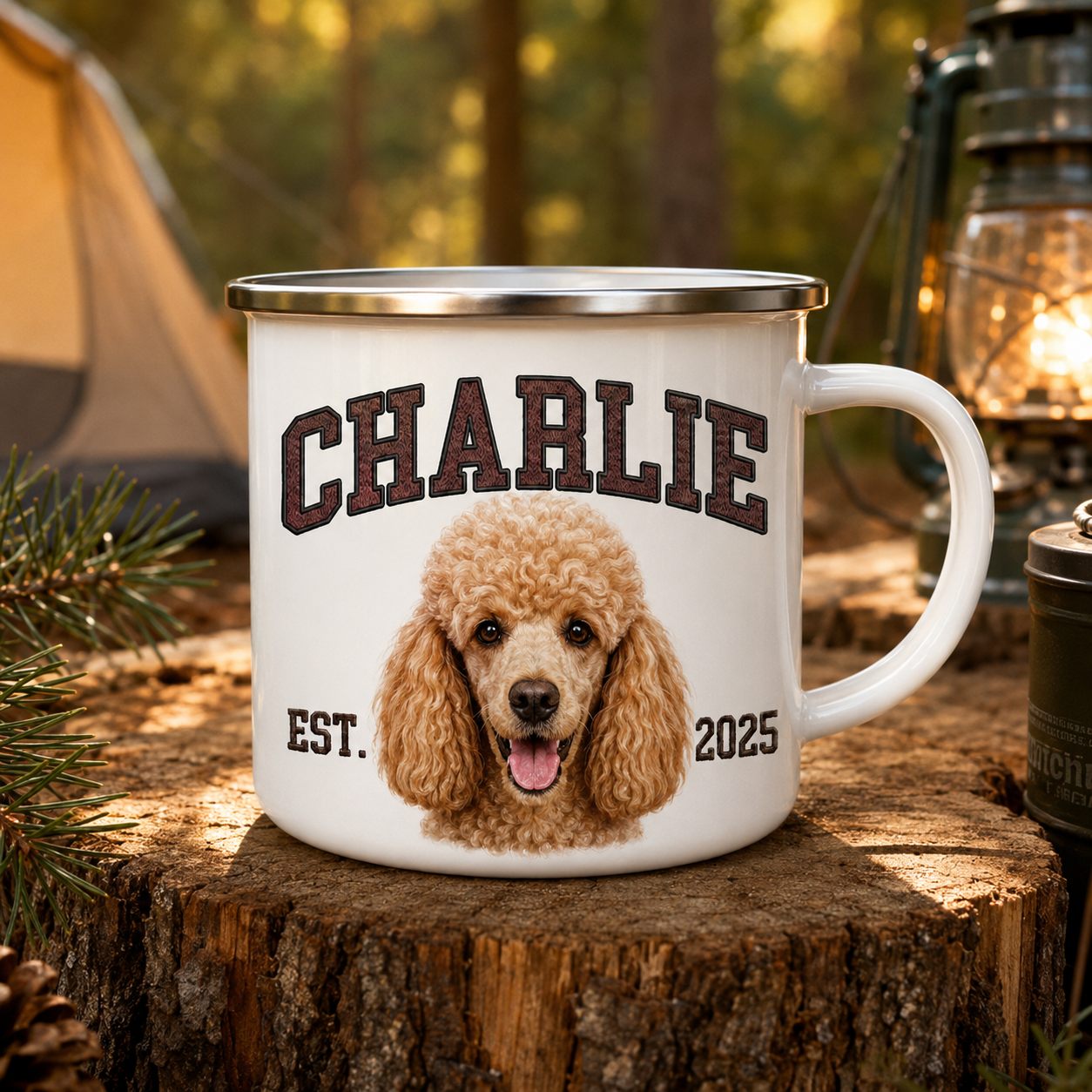 Custom Photo Dog Camping Mug | Gift For Dog Lovers Pa99
