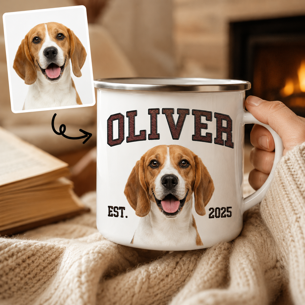 Custom Photo Dog Camping Mug | Gift For Dog Lovers Pa99