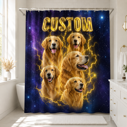 Custom Photo Dog Bootleg Shower Curtain | Gift For Dog Lovers