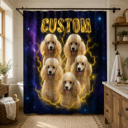Custom Photo Dog Bootleg Shower Curtain | Gift For Dog Lovers