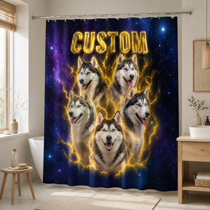Custom Photo Dog Bootleg Shower Curtain | Gift For Dog Lovers