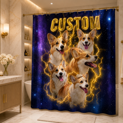 Custom Photo Dog Bootleg Shower Curtain | Gift For Dog Lovers