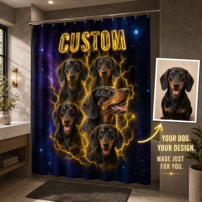 Custom Photo Dog Bootleg Shower Curtain | Gift For Dog Lovers