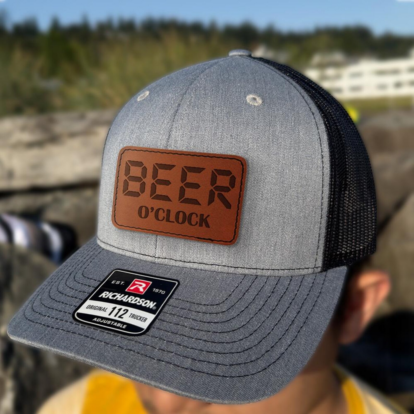Beer O'clock Trucker Hat | Leather Patch Hat | Gift For Friend