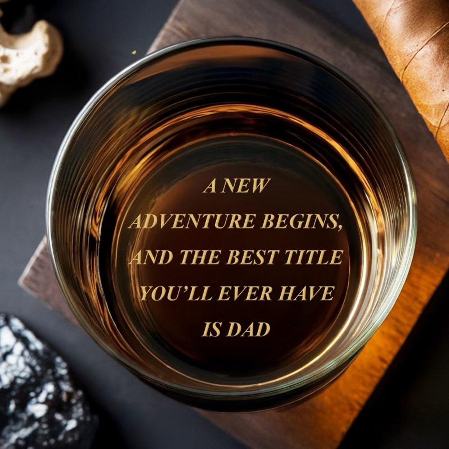 Personalized New Dad Est 2025 Glass | Father's Day Gift for Dad | Engraved Whiskey Glass