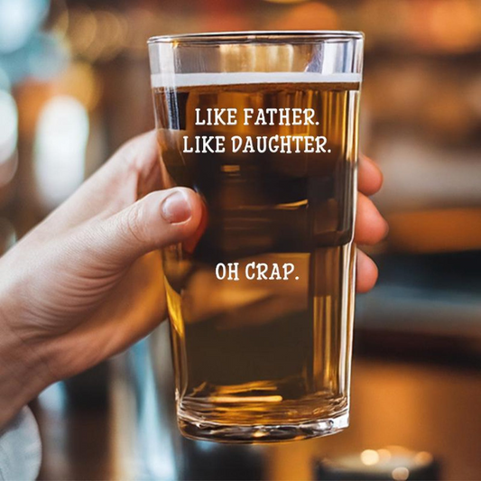 Like Father Like Daughter Pint Glass | Personalized Dad Est | Fathers Day Gift | Gift for Dad Beer Glass