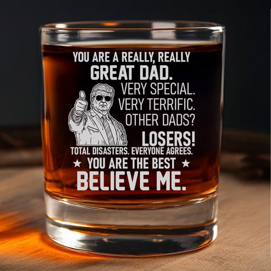 Great Dad Whiskey Glass 11 Oz | Best Gift For Dad | Father's Day Gift