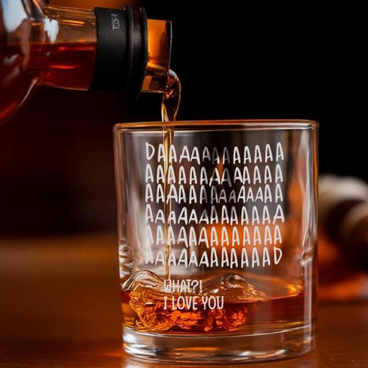 Cute Dad Whiskey Glass | I Love You Dad Glass | Gift For Dad | Father's Day Gift