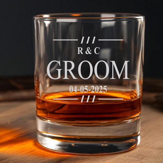 Custom Wedding Whiskey Glass | Gift for Best Man | Groomsman Gift