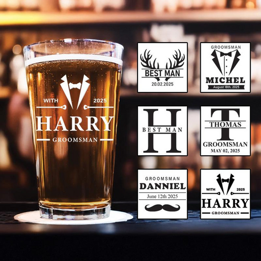Personalized Groomsmen Wine Glass | Gift for Best Man | Groomsman Gift | Best Man Beer Glass