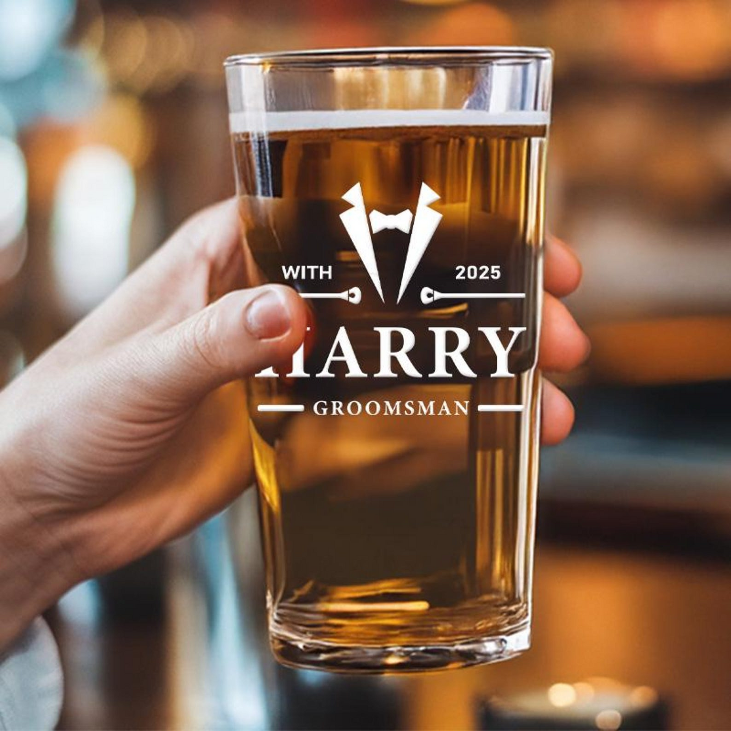 Personalized Groomsmen Wine Glass | Gift for Best Man | Groomsman Gift | Best Man Beer Glass