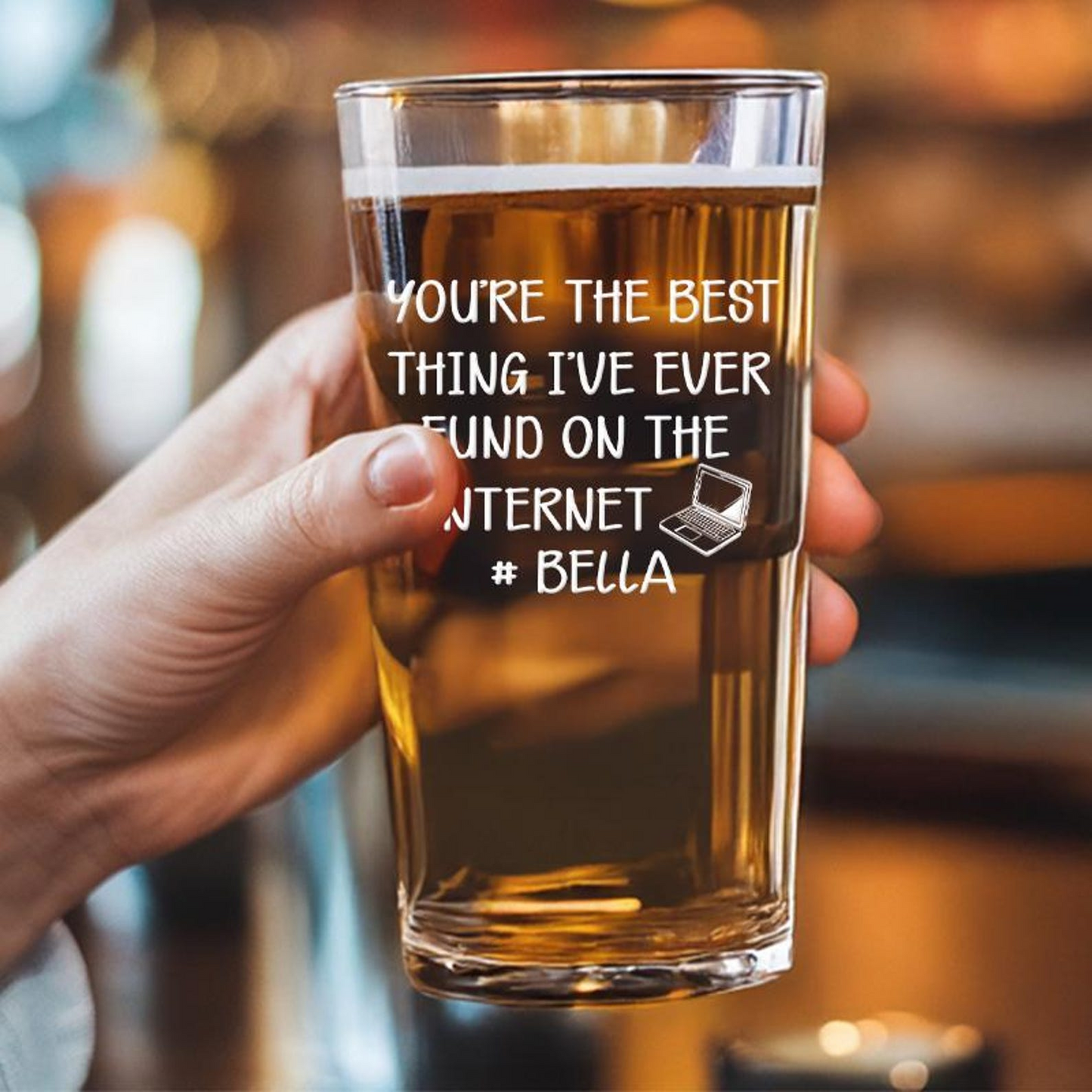 You'Re The Best Thing I've Ever Found Pint Glass | Funny Gift Idea | Custom Name Engraved Beer Glass