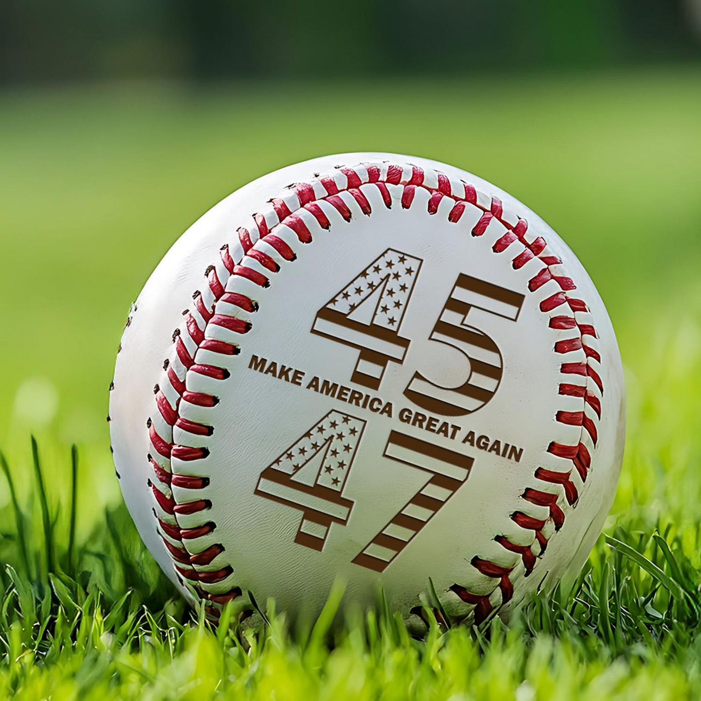 Trump 45 47 Engraved Baseball | Trump Baseball Ball | Patriotic Gift For Trump Supporters