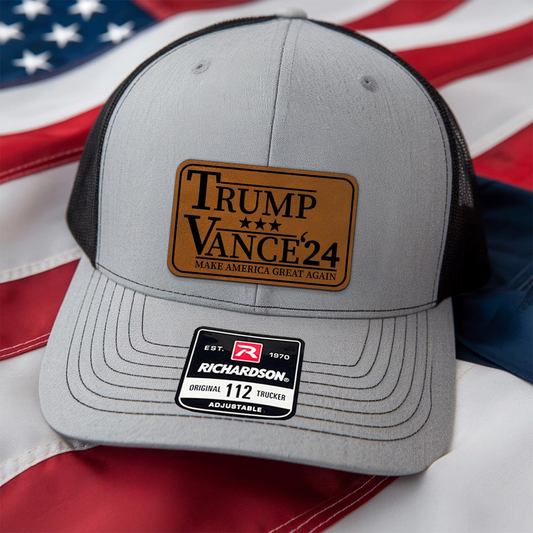Trump Vance 2024 Hat | Trump Hat | Support Trump | Leather Patch Hat