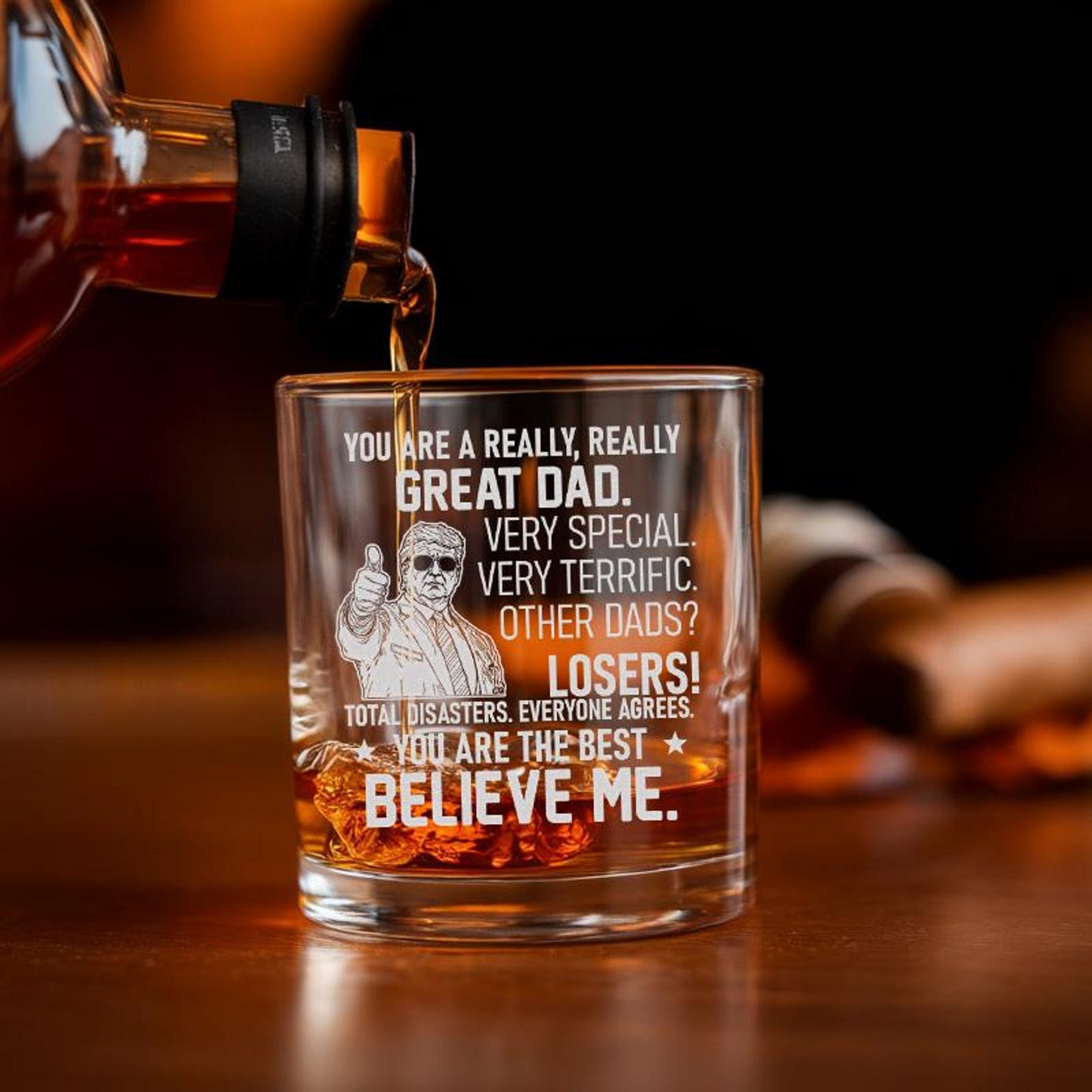 Great Dad Whiskey Glass 11 Oz | Best Gift For Dad | Father's Day Gift