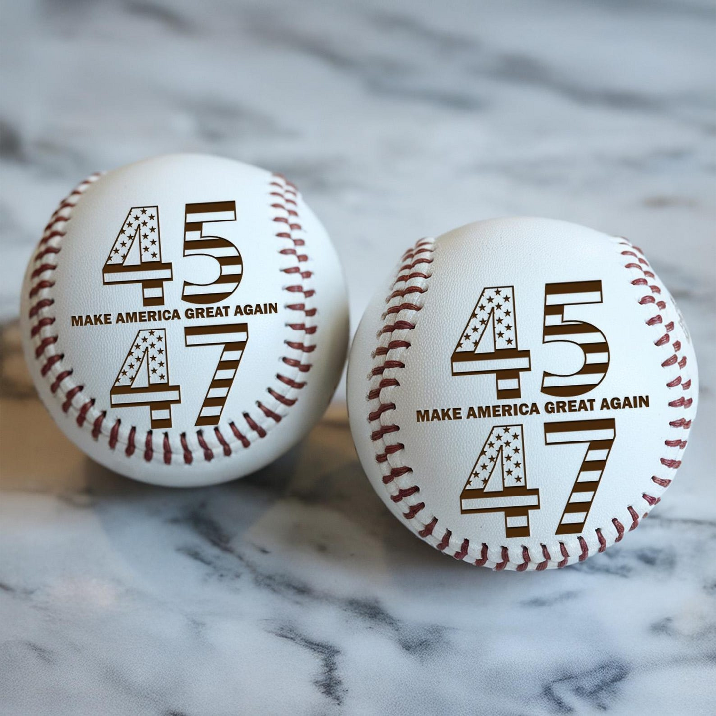 Trump 45 47 Engraved Baseball | Trump Baseball Ball | Patriotic Gift For Trump Supporters