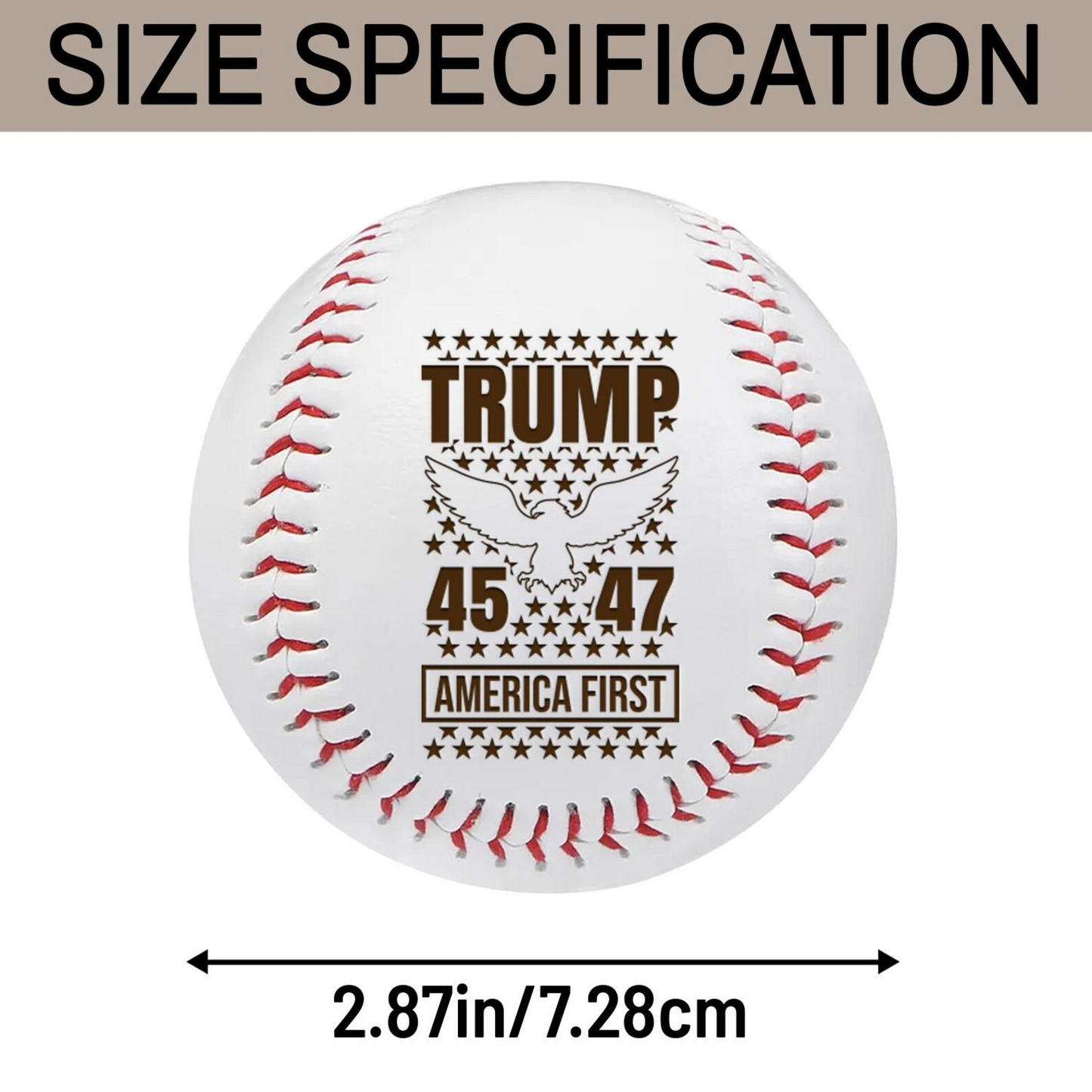 Trump 45 47 Engraved Baseball | America First Baseball Ball | Patriotic Gift For Trump Supporters