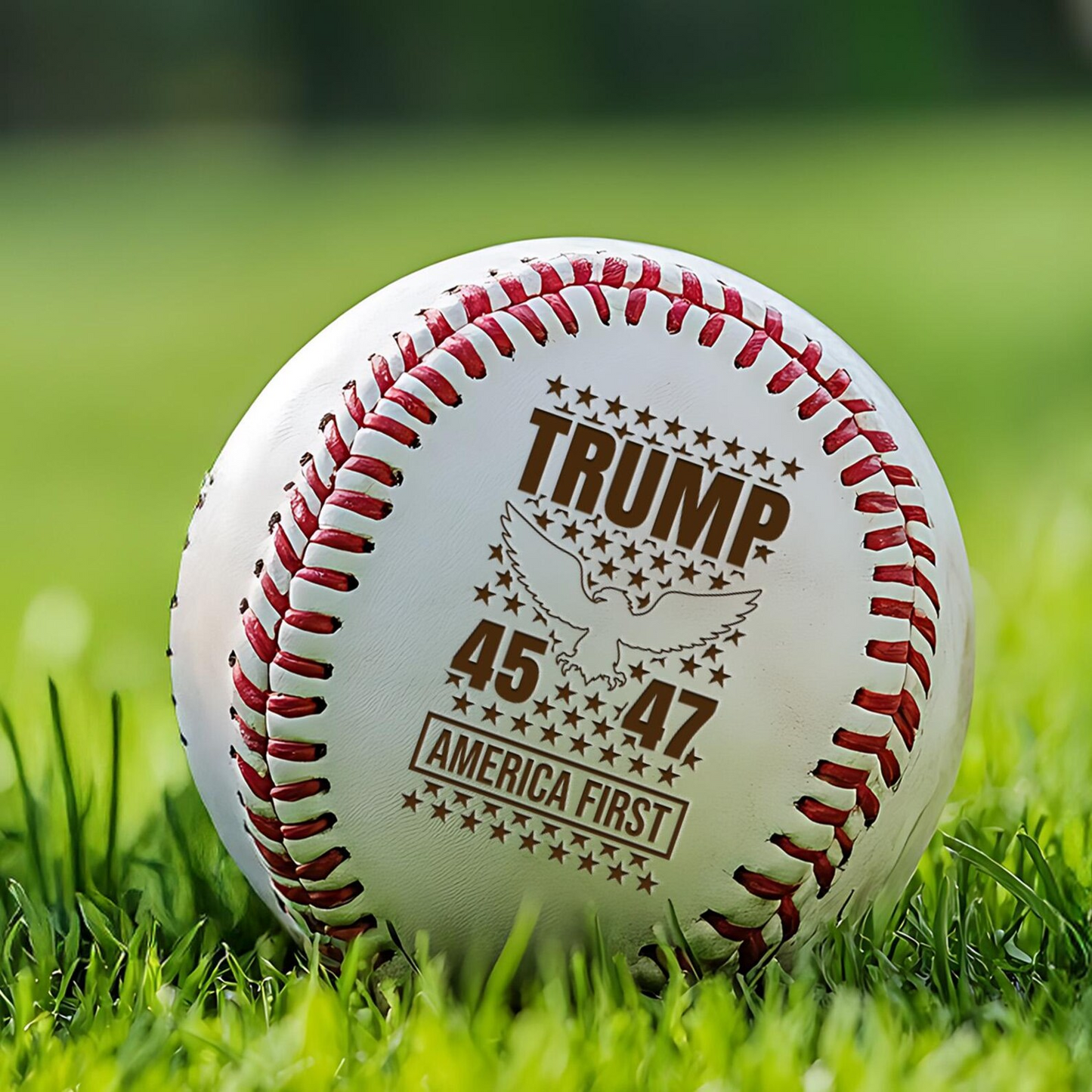 Trump 45 47 Engraved Baseball | America First Baseball Ball | Patriotic Gift For Trump Supporters