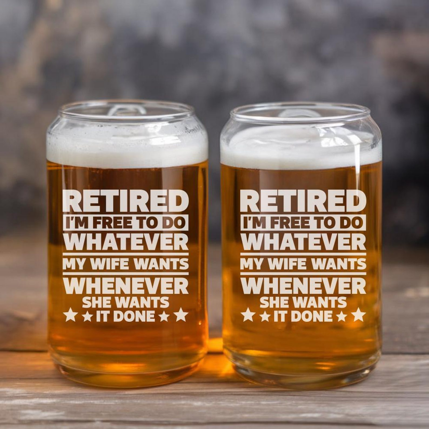 Retired I'm Free To Do Whatever Beer Can Glass 16 Oz | Retirement Gift | Beer Can Glass For Retirees