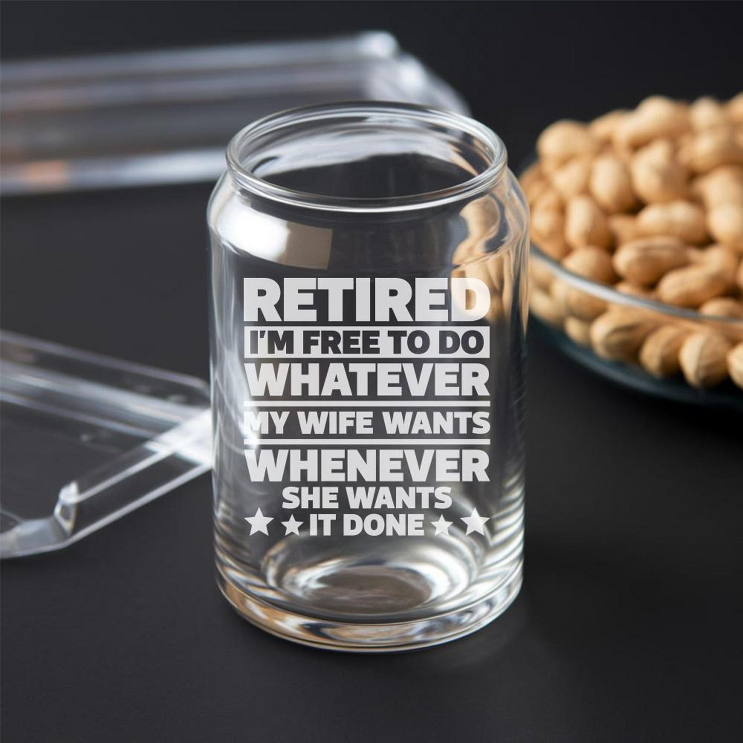 Retired I'm Free To Do Whatever Beer Can Glass 16 Oz | Retirement Gift | Beer Can Glass For Retirees