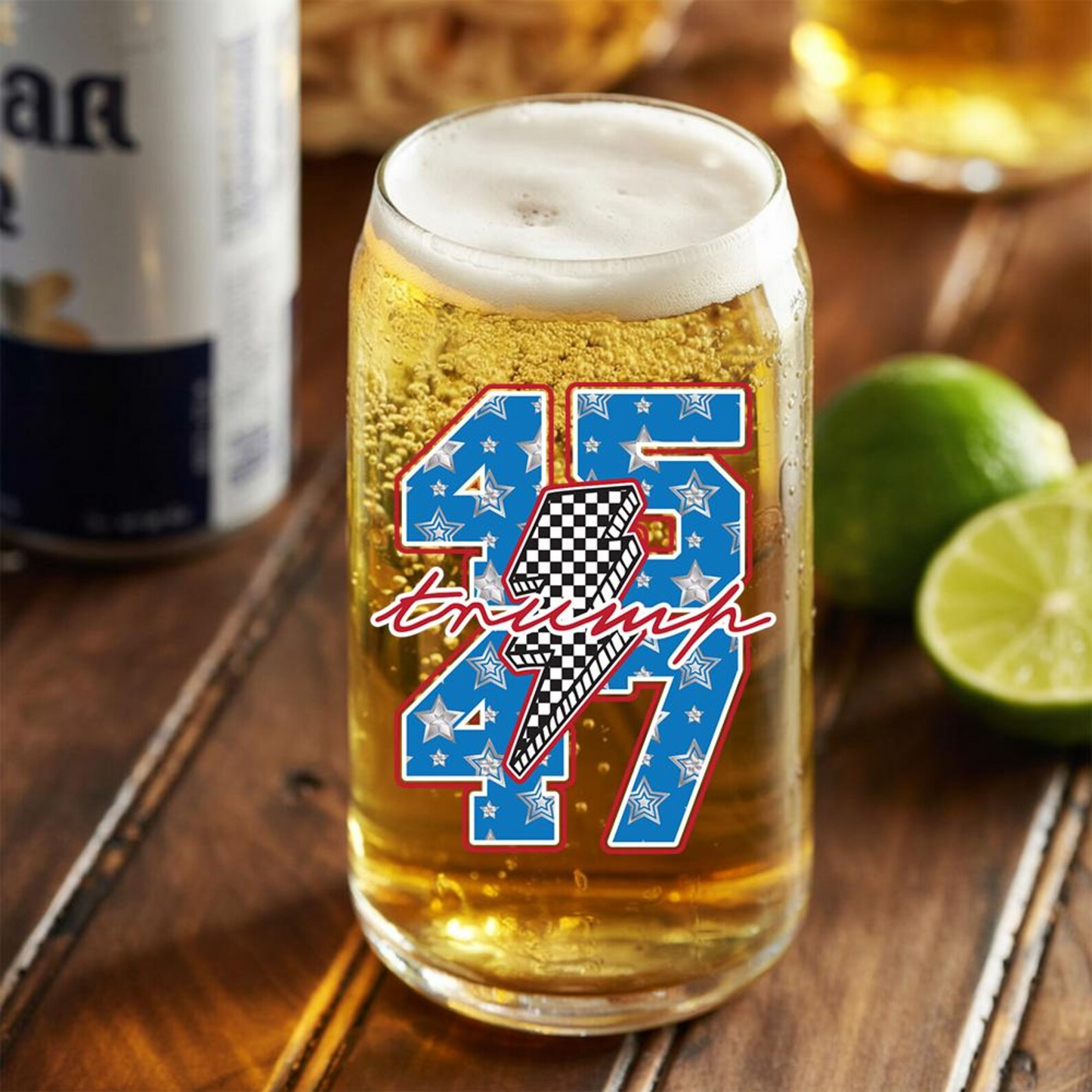President Trump 45 47 Beer Can Glass 16oz | Trump Presidential Pint Glass | Gift For Trump Supporters