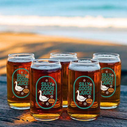Funny Silly Goose Juice Beer Can Glass 16oz | Engraved Beer Can Glass | Funny Gift For Friend