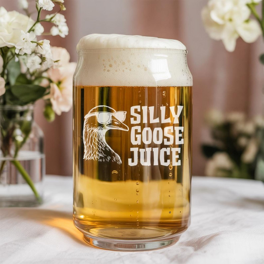 Silly Goose Juice Beer Can Glass 16oz | Funny Beer Can Glass | Unique Gift Idea