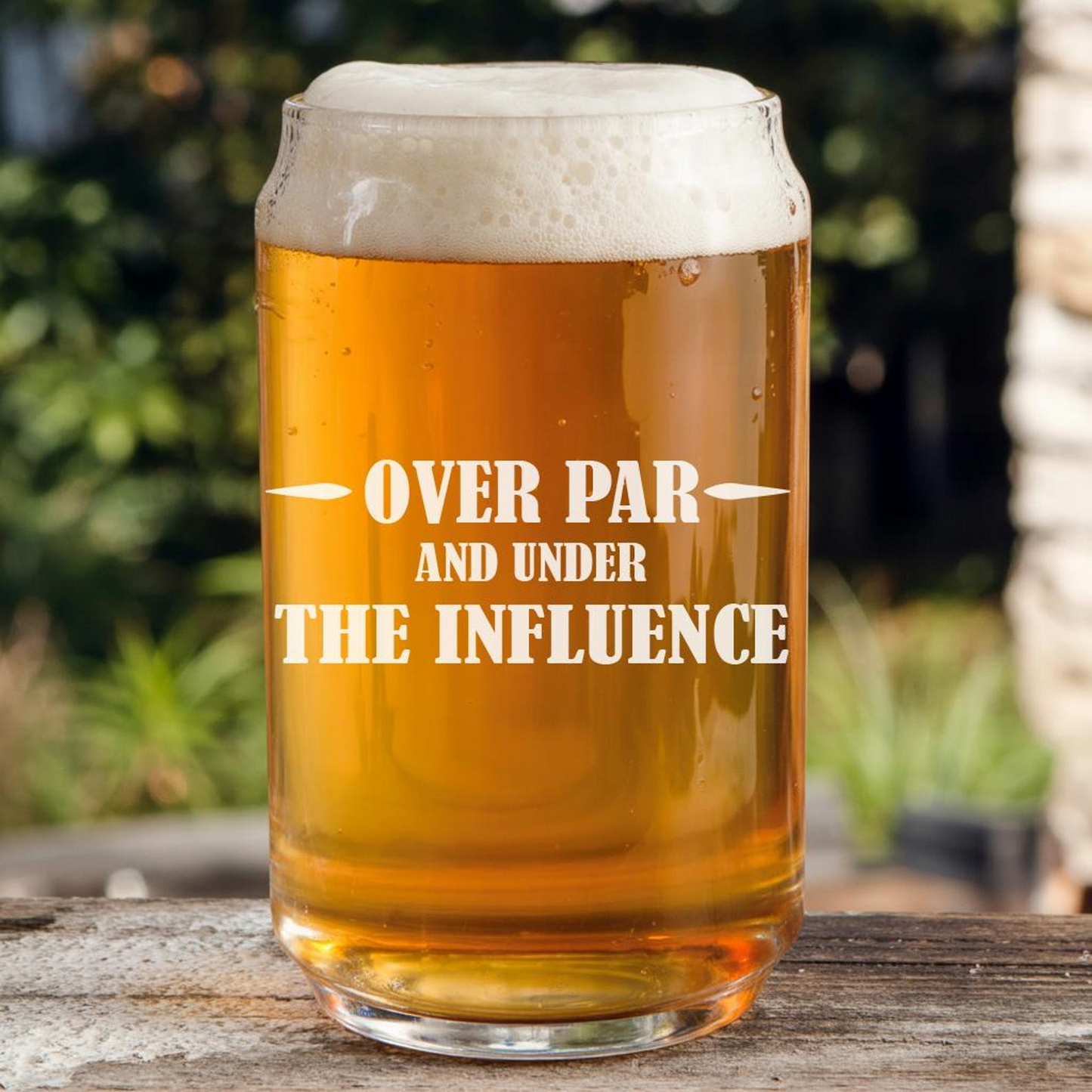 Over Par and Under The Influence Beer Can Glass 16oz | Father's Day Gift | Gift For Dad