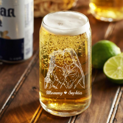 Personalized Name And Photo Beer Can Glass | Custom Beer Can Glass | Gift For Mother's Day