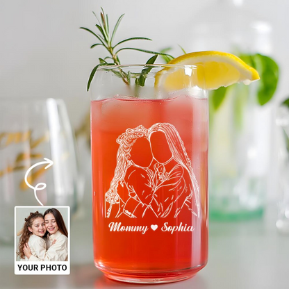 Personalized Name And Photo Beer Can Glass | Custom Beer Can Glass | Gift For Mother's Day