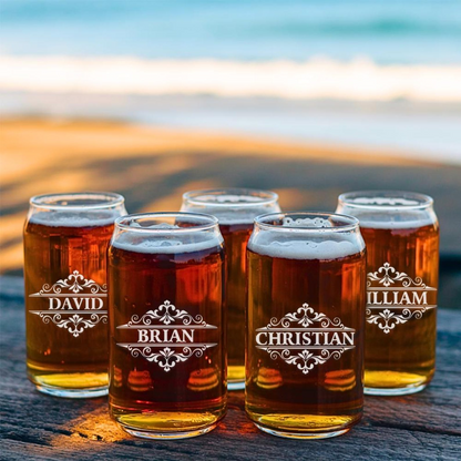 Personalized Beer Can Glass | Custom Name Wedding Glasses | Wedding Gift