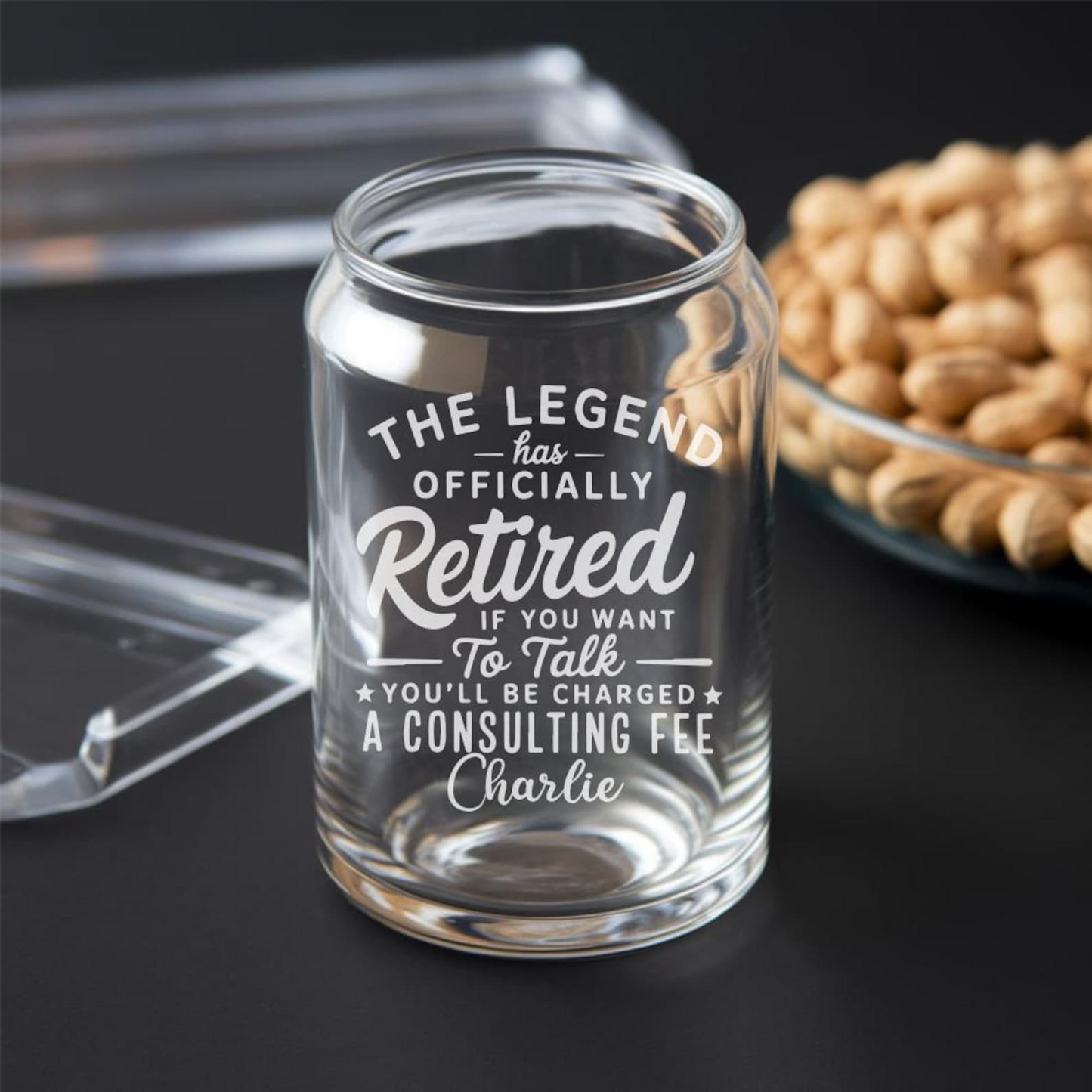 Custom Name The Legend Has Officially Retired Beer Can Glass 16 Oz | Retirement Gift | Beer Can Glass For Retirees