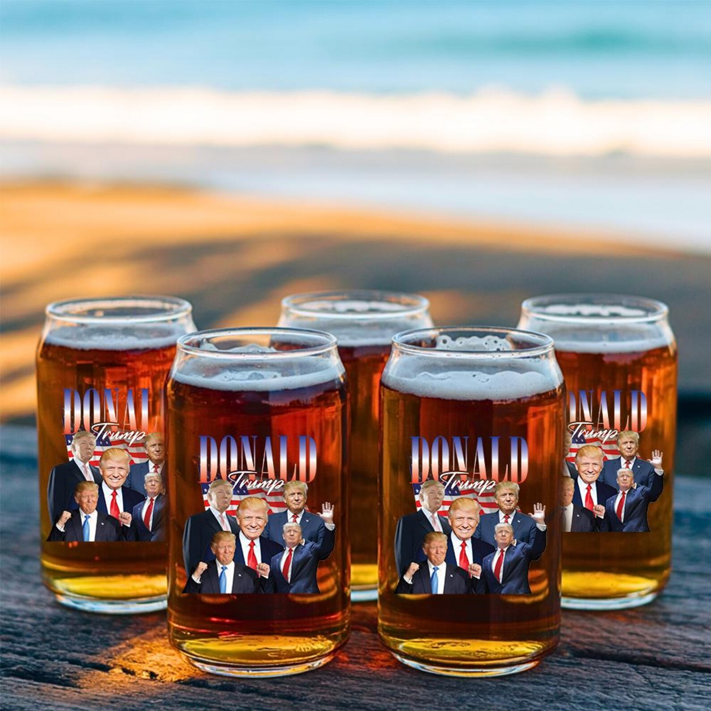 Retro Donald Trump Beer Can Glass 16oz | Trump Presidential Beer Can Glass | Gift For Trump Supporters