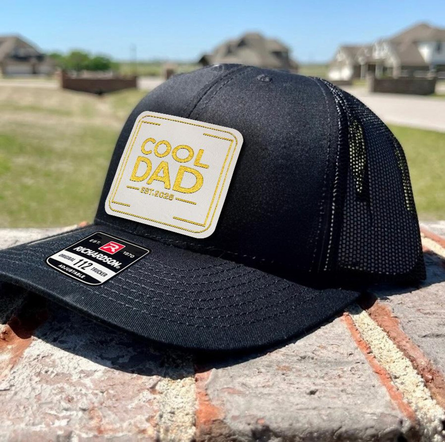 Cool Dad Est.2025 Trucker Hat | Custom Year Leather Patch Hat | Pesonalized Dad Hat