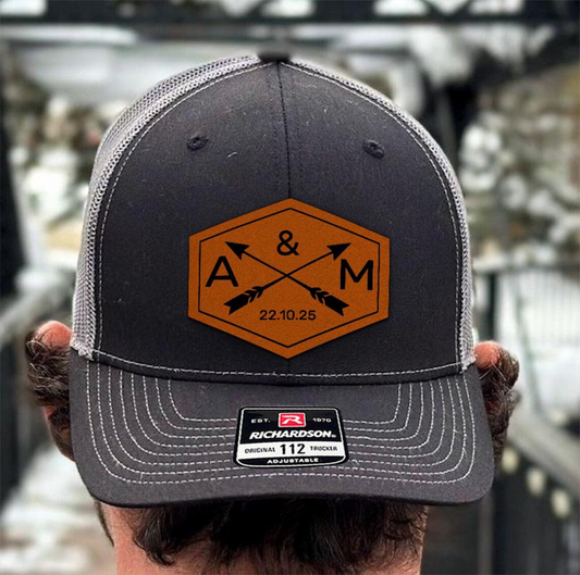 Custom Wedding Hat | Custom Leather Patch Hat For Groomsmen | Wedding Party Gift