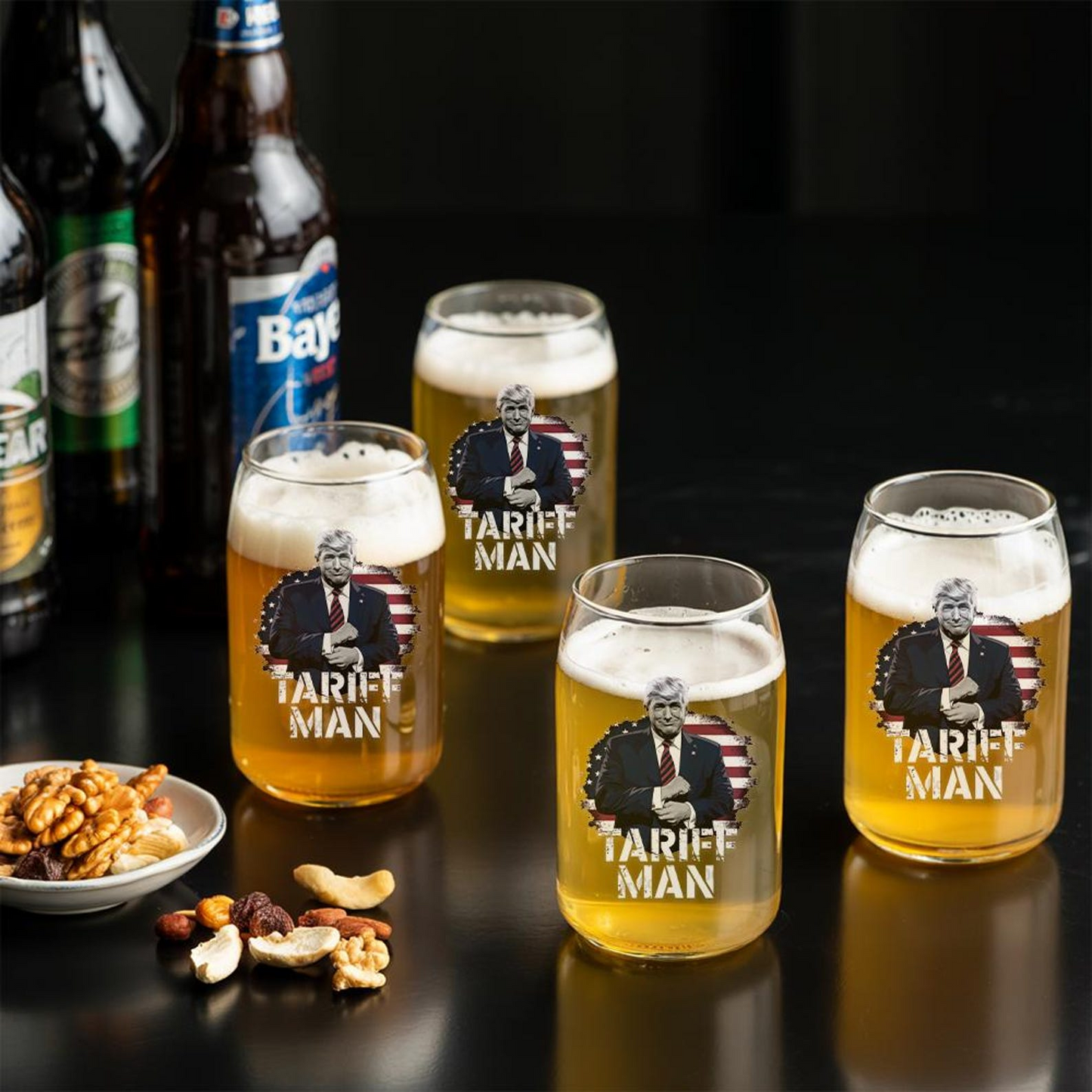 Tariff Man Funny Trump Beer Can Glass 16oz | Trump Presidential Beer Can Glass | Gift For Trump Supporters